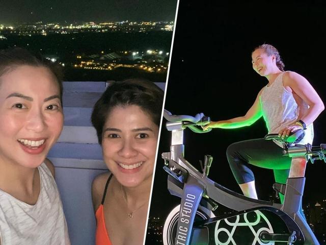 Pia Arcangel and Lyn Ching at the launch of the Electric Rooftop Ride at Fairways Tower in BGC