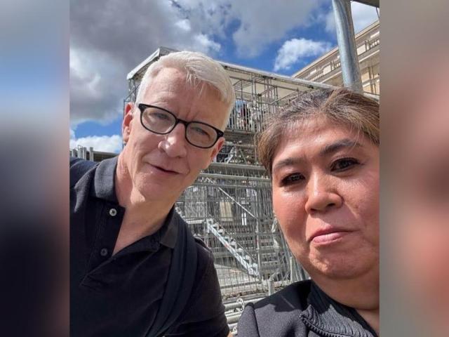 Jessica Soho and Anderson Cooper in Vatican