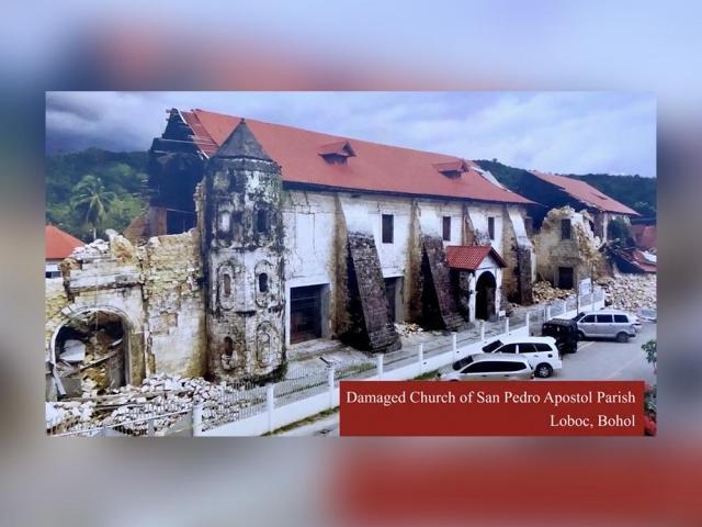 damaged loboc church