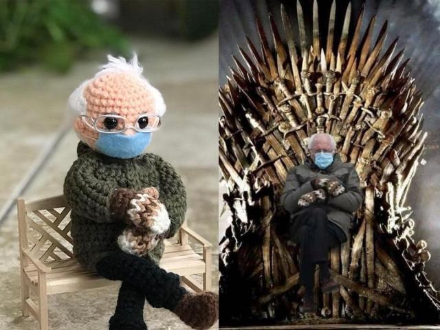 US Senator Bernie Sanders doll and meme