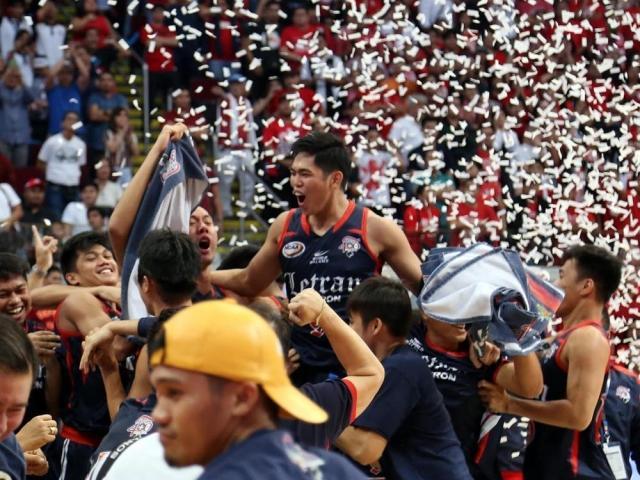 Letran Knights celebrating