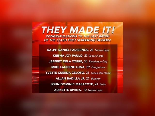 the clash 4 audition passers