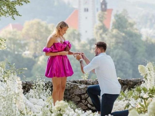 Luka Doncic and Anamaria Goltes