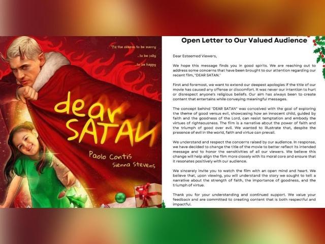 Mavx Productions statement, Dear Satan poster