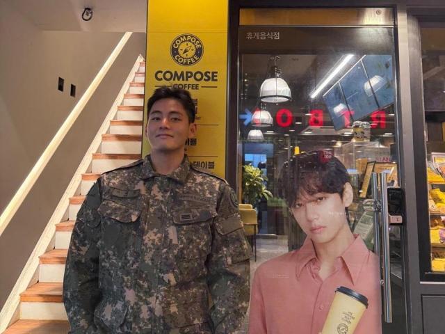 BTS V in military uniform