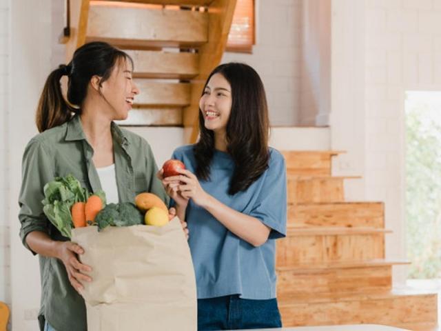 Asian women shopping