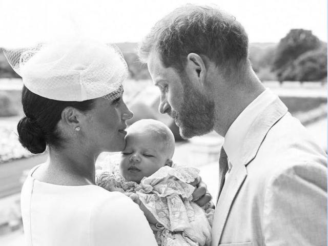 prince harry and meghan markle with archie