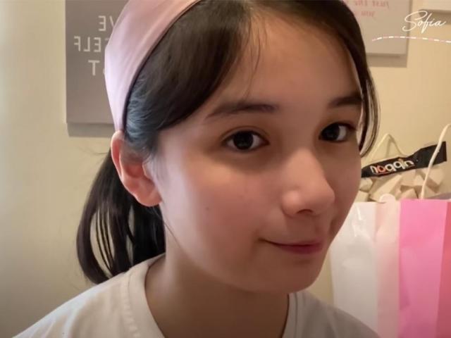 Sofia Pablo attends to her online class