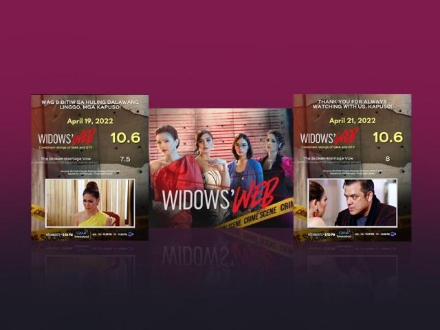 Widows Web T-card and ratings posters