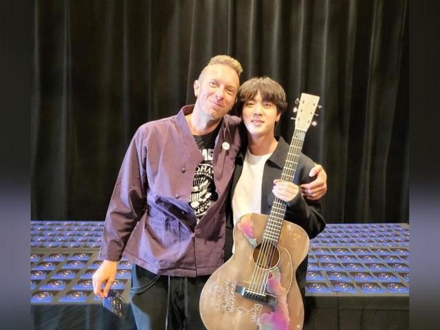 chris martin and BTS Jin