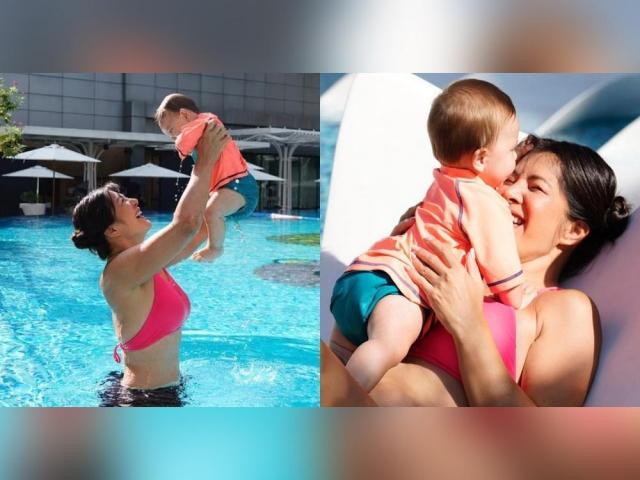 Alice Dixson and Baby Aura 