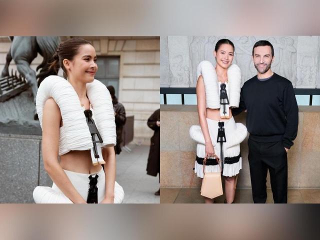 Yaya Sperbund and Nicolas Ghesquiere at the Louis Vuitton Fall Winter 2023 Womens Show