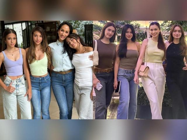 Sunshine Cruz and Ina Raymundo with their kids