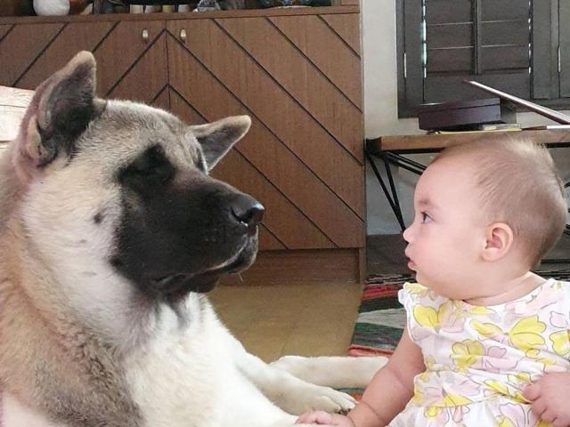 Pochola with baby Thylane