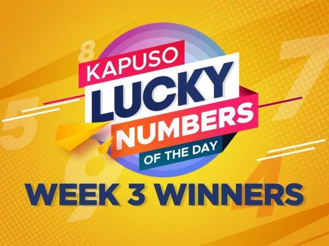Kapuso Lucky Numbers of the Day Week 3 winners