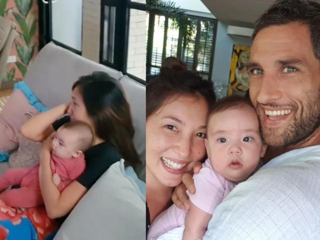 Solenn Heussaff with Nico Bolzico and baby Thylane
