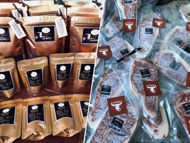 coffee and meat products