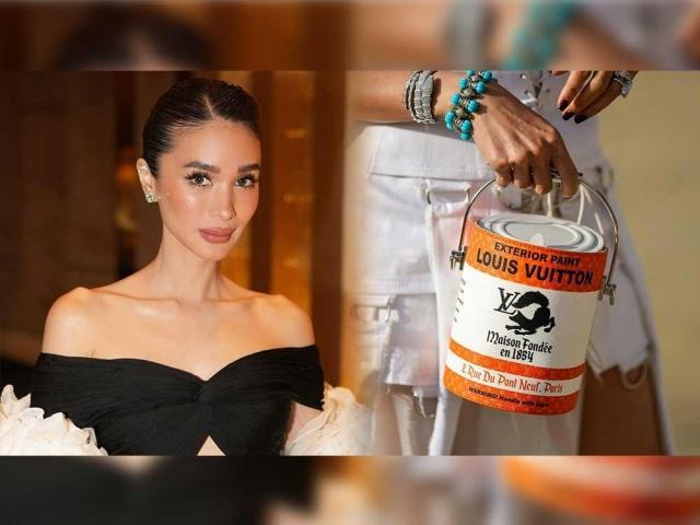 Hearts Evangelista's luxury paint can bag