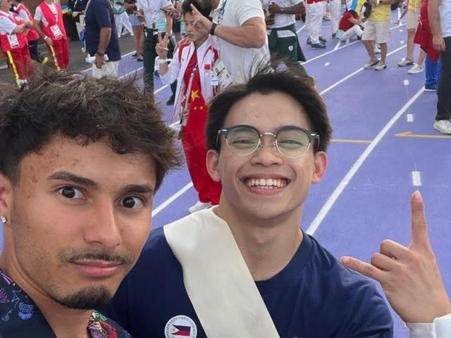 Jake Jarman and Carlos Yulo at Paris Olympics