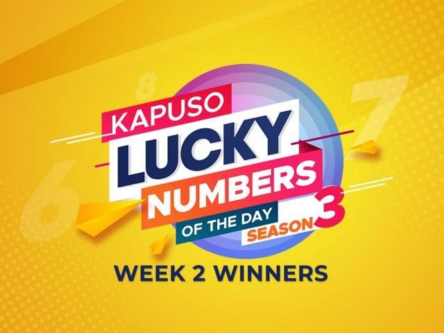 Kapuso Lucky Numbers of the Day Winners