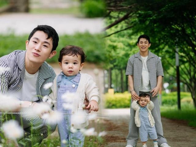 Benedict Cua and son Aleck in South Korea