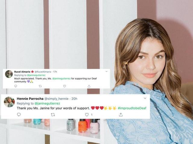 Janine Gutierrez receives support from the Filipino deaf community
