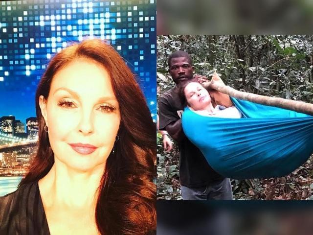ashley judd carried in a hammock