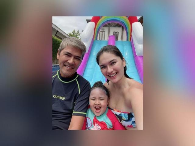 Vic Sotto Pauleen Luna and baby Tali in pool