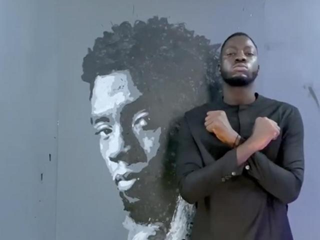 bou bou design with his chadwick boseman painting