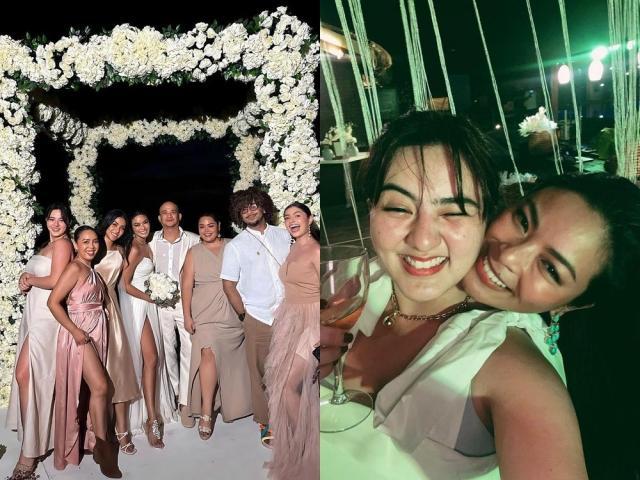 Cassy Legaspi at beach wedding of Maxine Medina