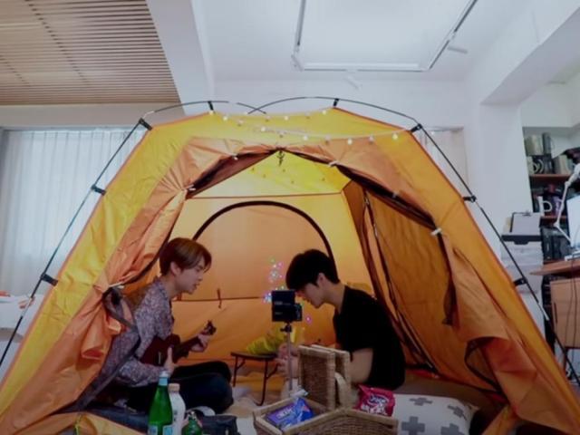 Johnny and Mark camping