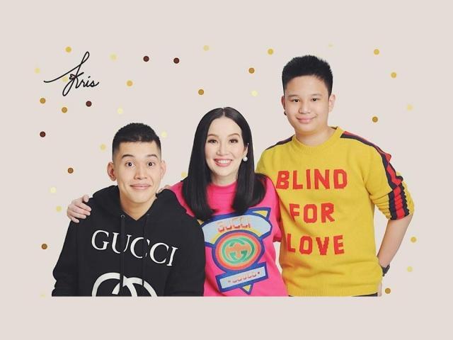 Kris Aquino with sons Josh and Bimby