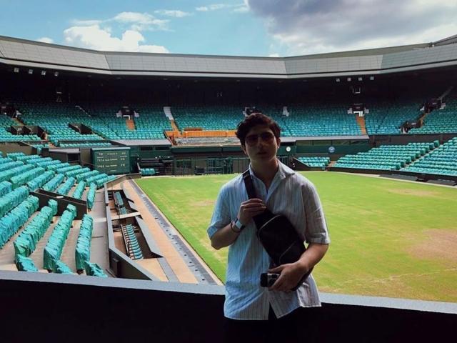 Mavy Legaspi inside Wimbledon court