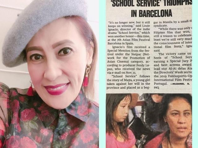 Aiai Delas Alas happy about School Service Asian Film Festival Barcelona 2019 distinction