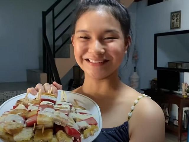 Althea Ablan tries new recipe