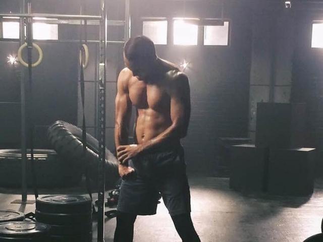 Derek Ramsay doing yoga