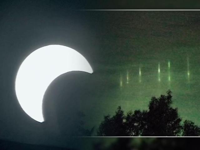 light pillars and solar eclipse