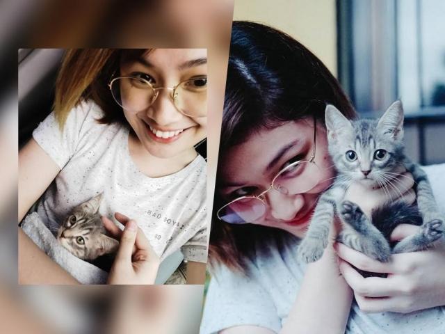 Thea Tolentino and kitten
