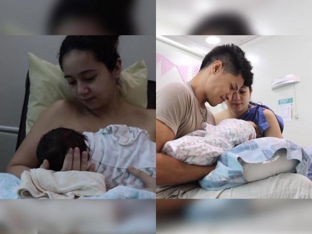Sophie Albert and Vin Abrenica with baby