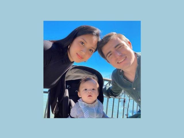 roxanne barcelo with husband and their son