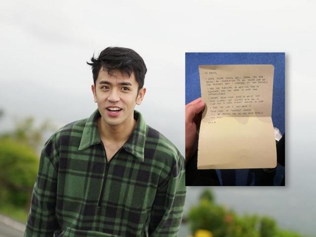 David Licauco flattered sa natanggap na liham mula sa isang fan