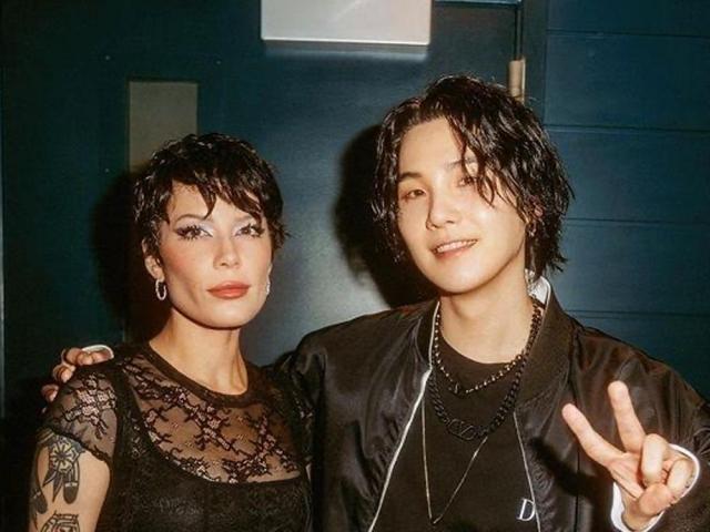 Halsey and SUGA of BTS