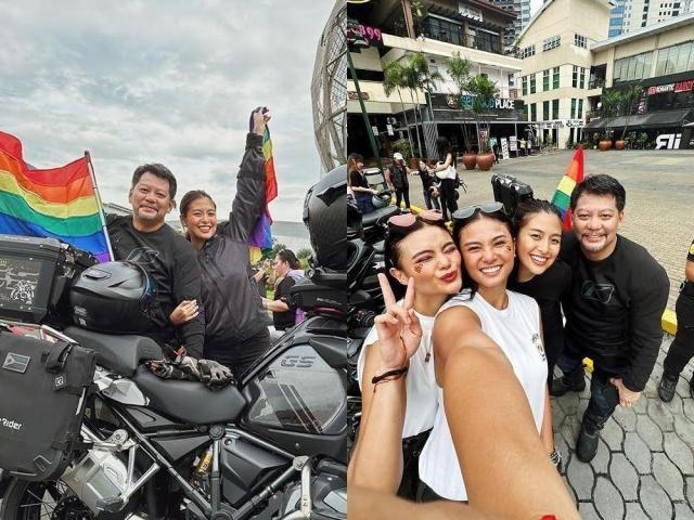 Gabbi Garcia, Klea Pineda, and Katrice Kierulf at Pride March