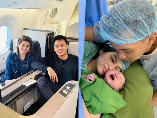 Scottie Thompson, Jinky Serrano, and baby Scot