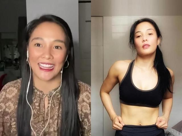 lovely abella as fitness instructor