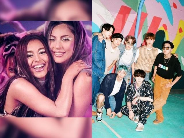 ariana grande with lady gaga and bts