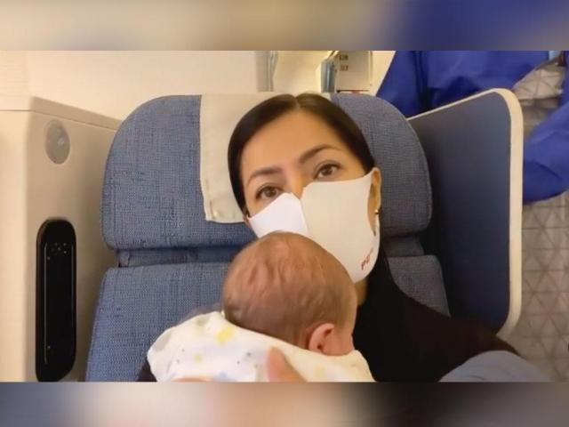 Alice Dixson and her baby
