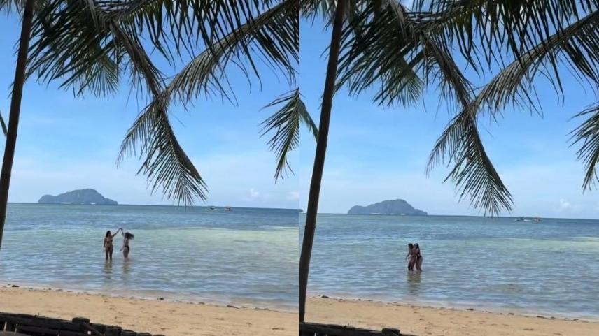 klea pineda and janella salvador on the beach