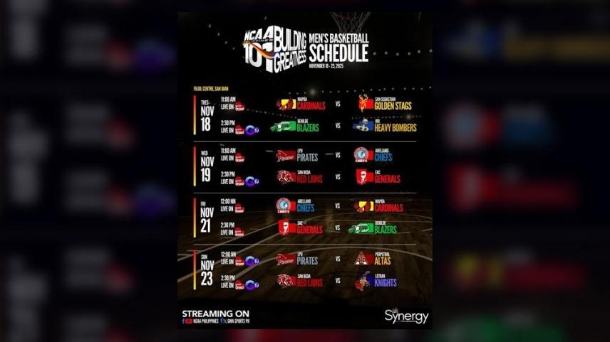 ncaa season 101 basketball games schedule