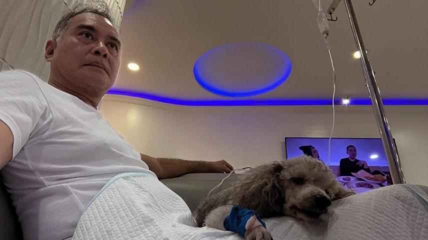 John Arcilla and dog Dindin